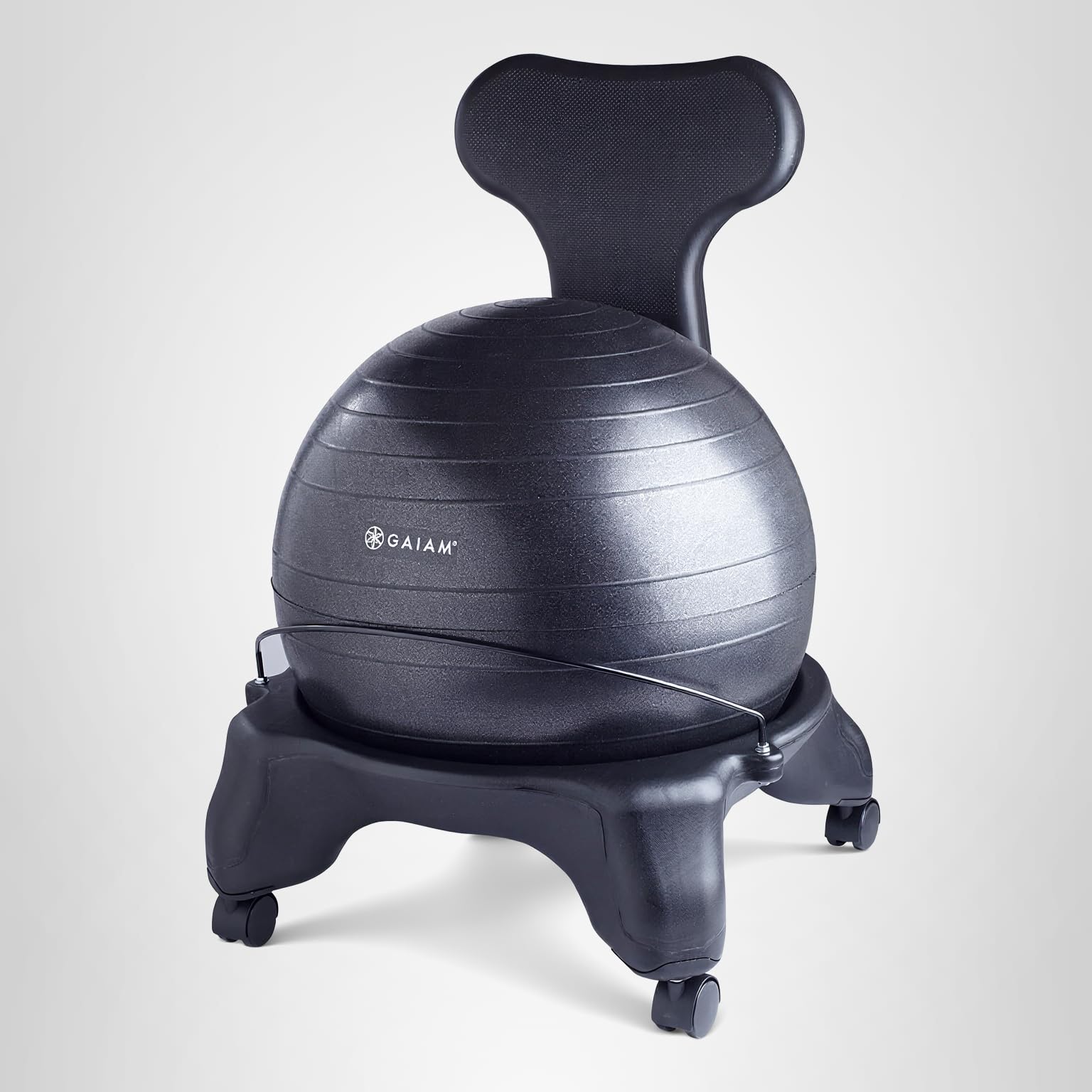 GAIAM バランスボールチェア 黒 体幹トレーニング 姿勢改善 空気入れ付き Amazon | Gaiam バランスボールチェア エクササイズ/安定性/ヨガボール